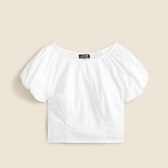 J.Crew Fitted puff-sleeve top in White size 8 NWT CA593 - Picture 3 of 11